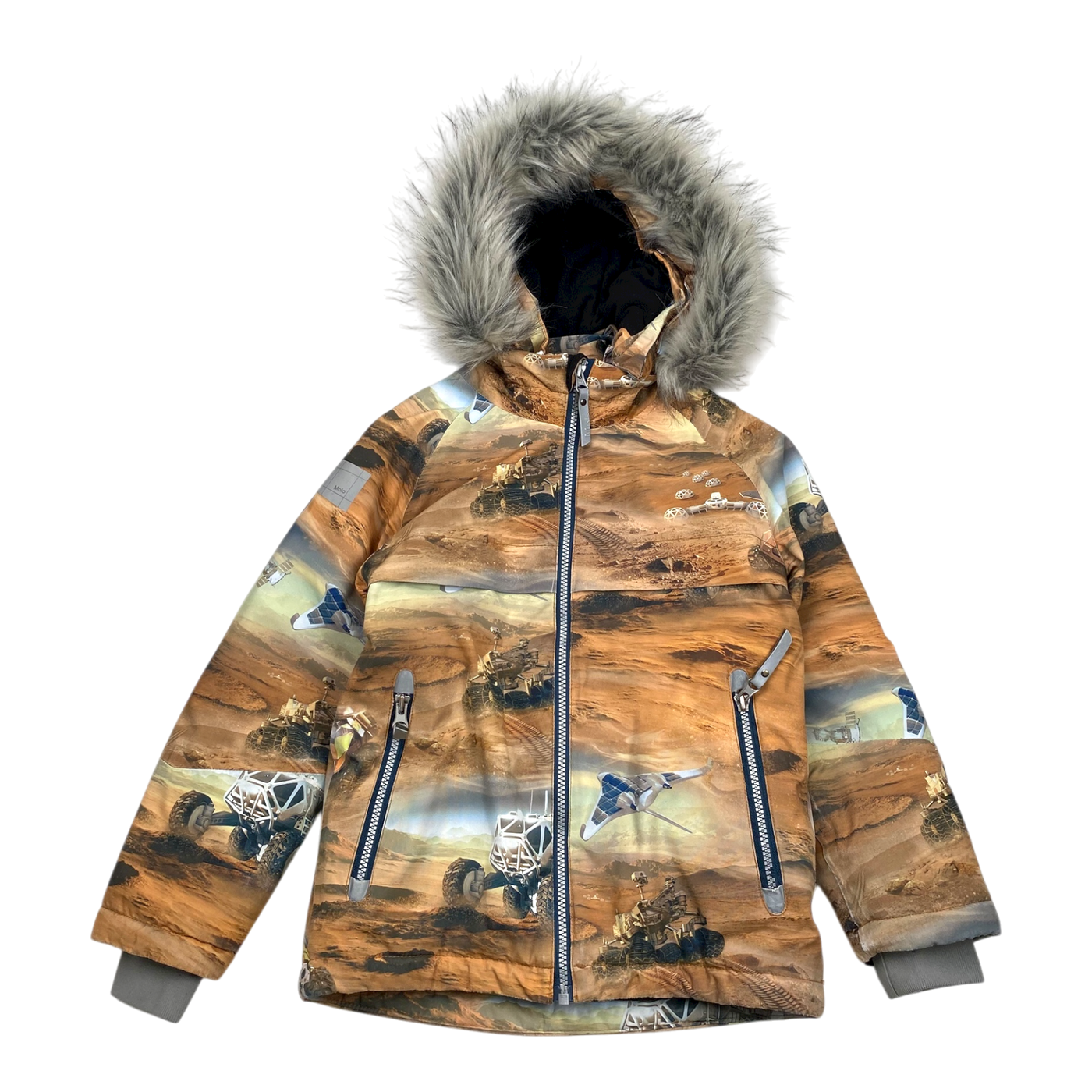 Molo castor fur jacket, orange | 122cm