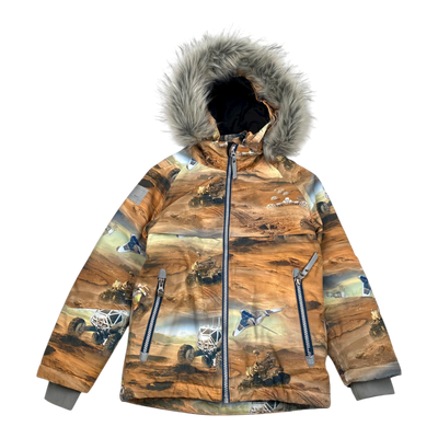 Molo castor fur jacket, orange | 122cm