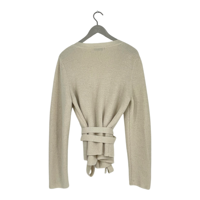 Alpa knit wrap sweater, white | woman L