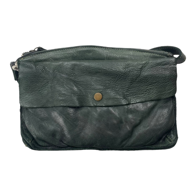 Harold's Bags leather submarine handbag small, midnight green
