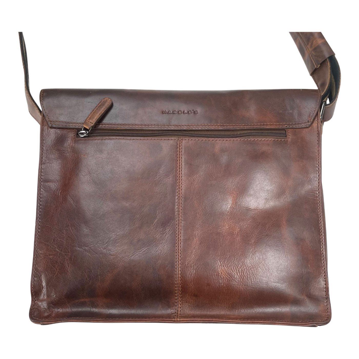 Harold's Bags leather campo messenger bag L, dark brown