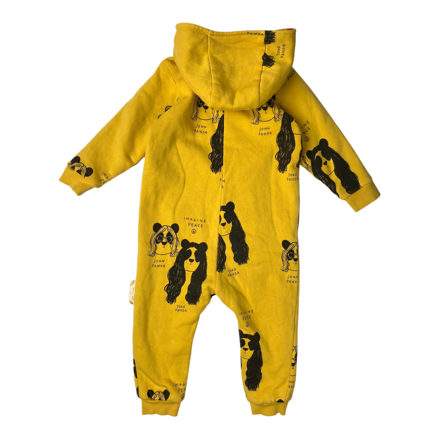 Mini Rodini oh la la peace jumpsuit, yellow | 80/86cm