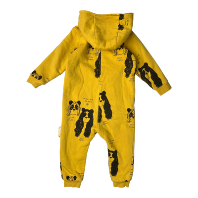 Mini Rodini oh la la peace jumpsuit, yellow | 80/86cm