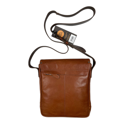 Harold's Bags ivy lane tablet messenger bag small, cognac