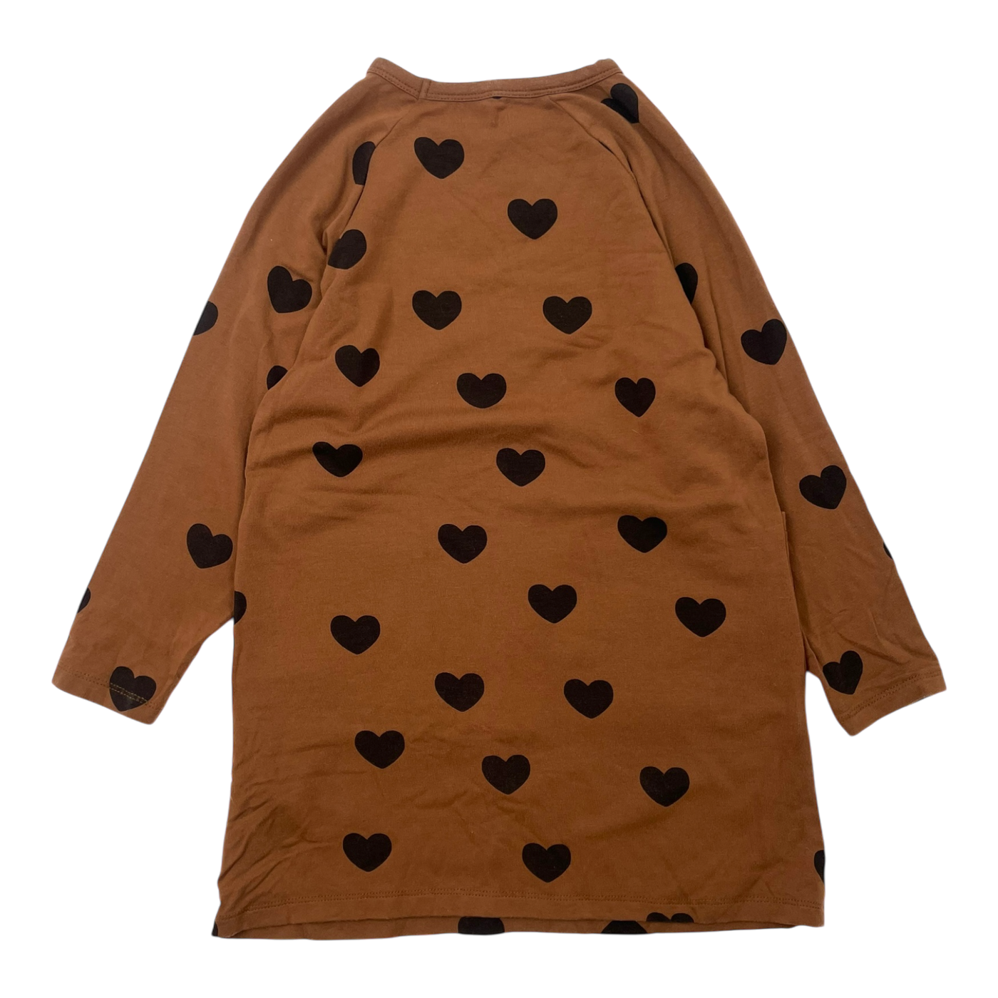 Mini Rodini dress, brown hearts | 104/110cm
