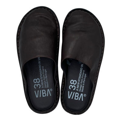 VIBAe Roma leather slippers, cocoa brown | 38