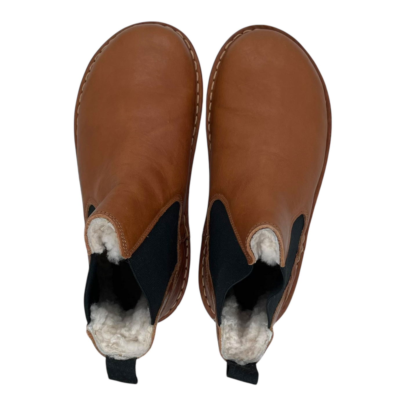 VIBAe Helsinki leather shearling boots, cognac brown | 38