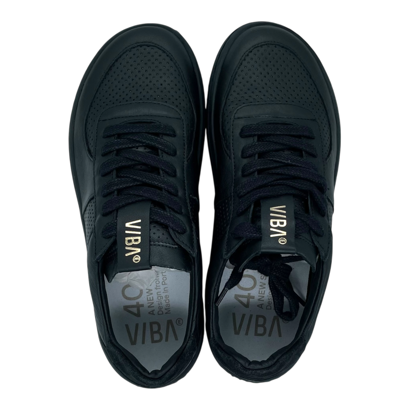 VIBAe London Bio leather sneakers, black | 40