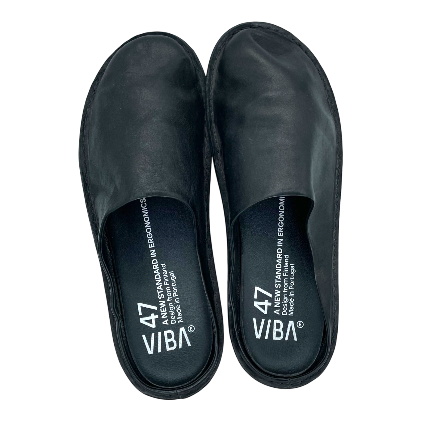 VIBAe Roma leather slippers, preto black | 47