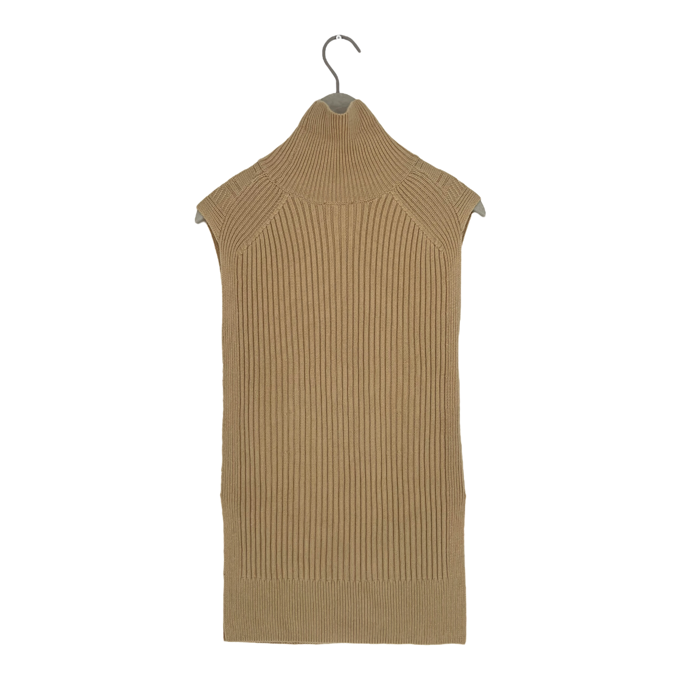 COS knit polo vest, wheat | woman onesize