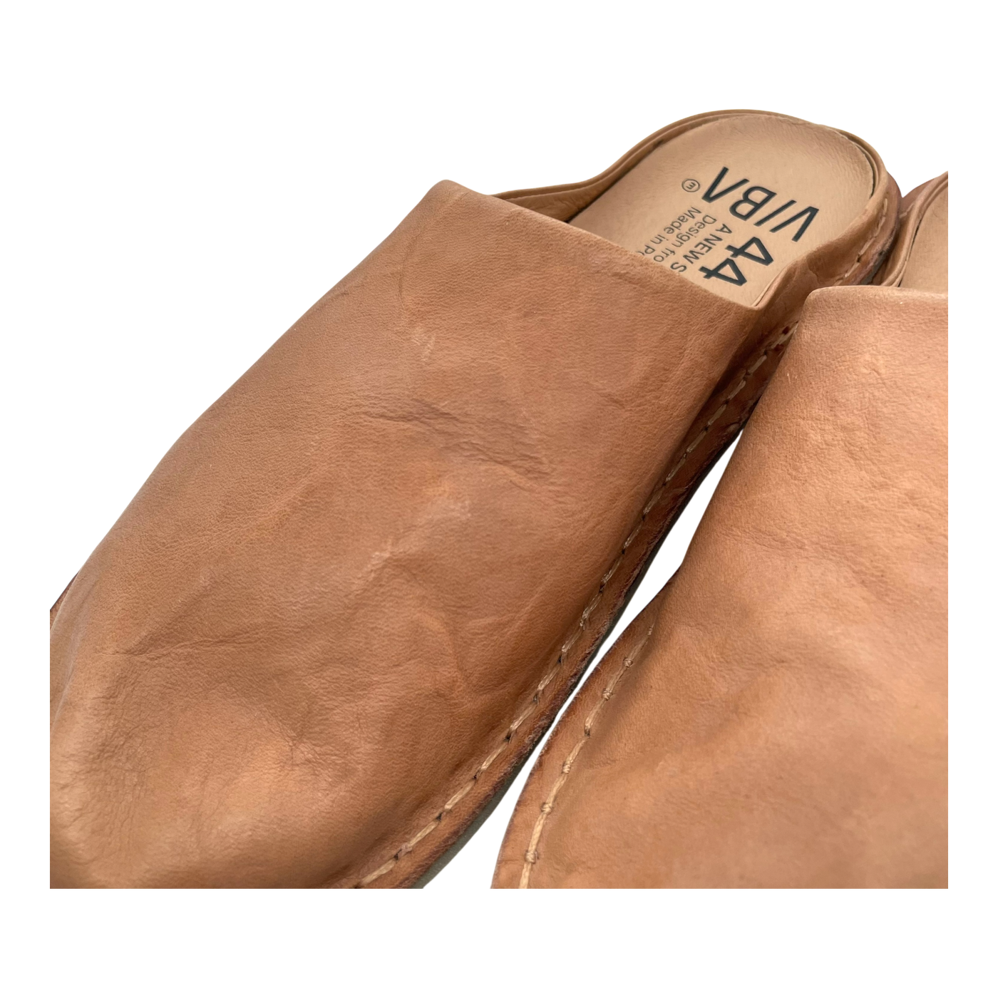 VIBAe Roma leather slippers, fawn tan | 44