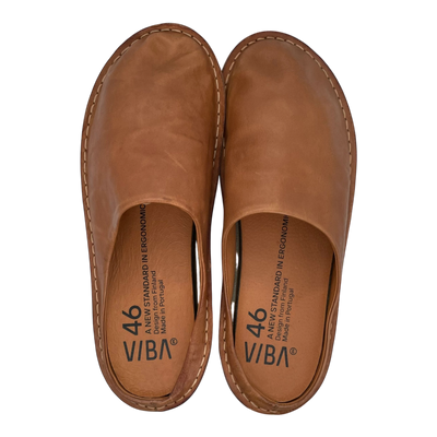 VIBAe Roma leather slippers, cognac brown | 46