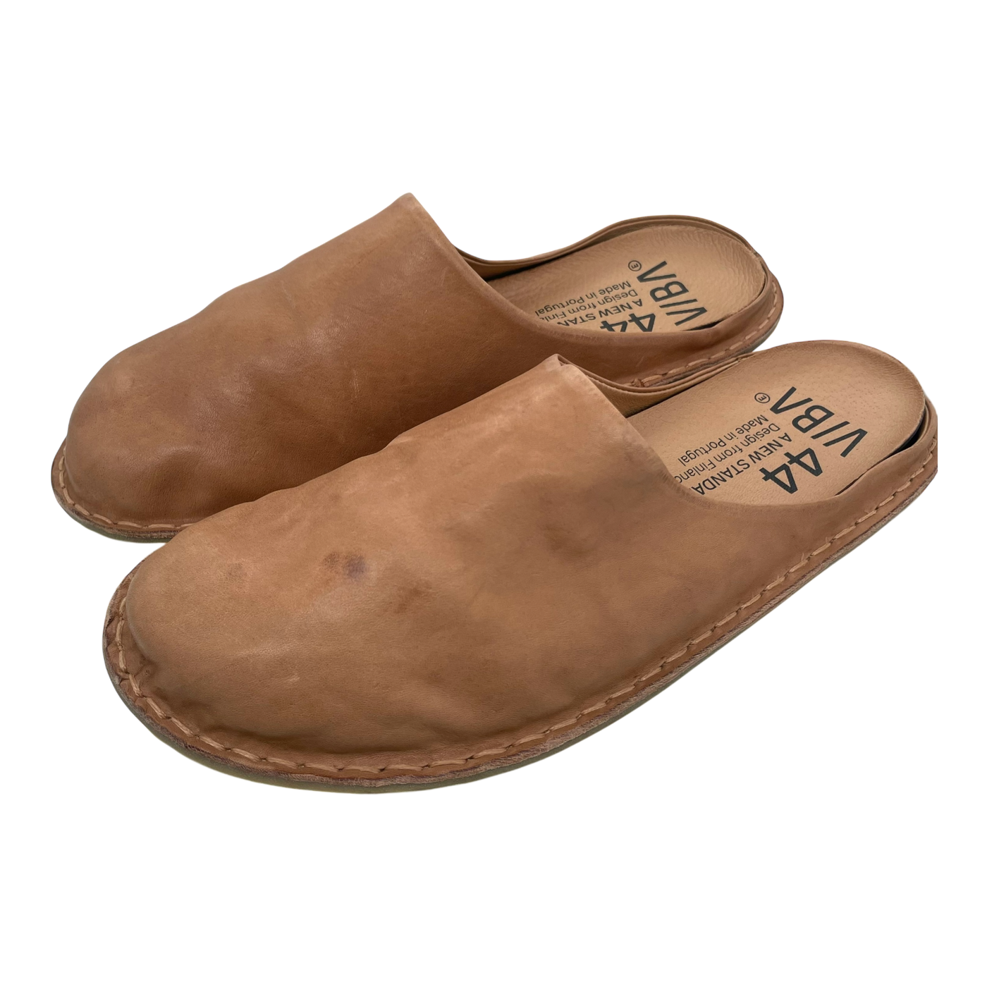 VIBAe Roma leather slippers, fawn tan | 44