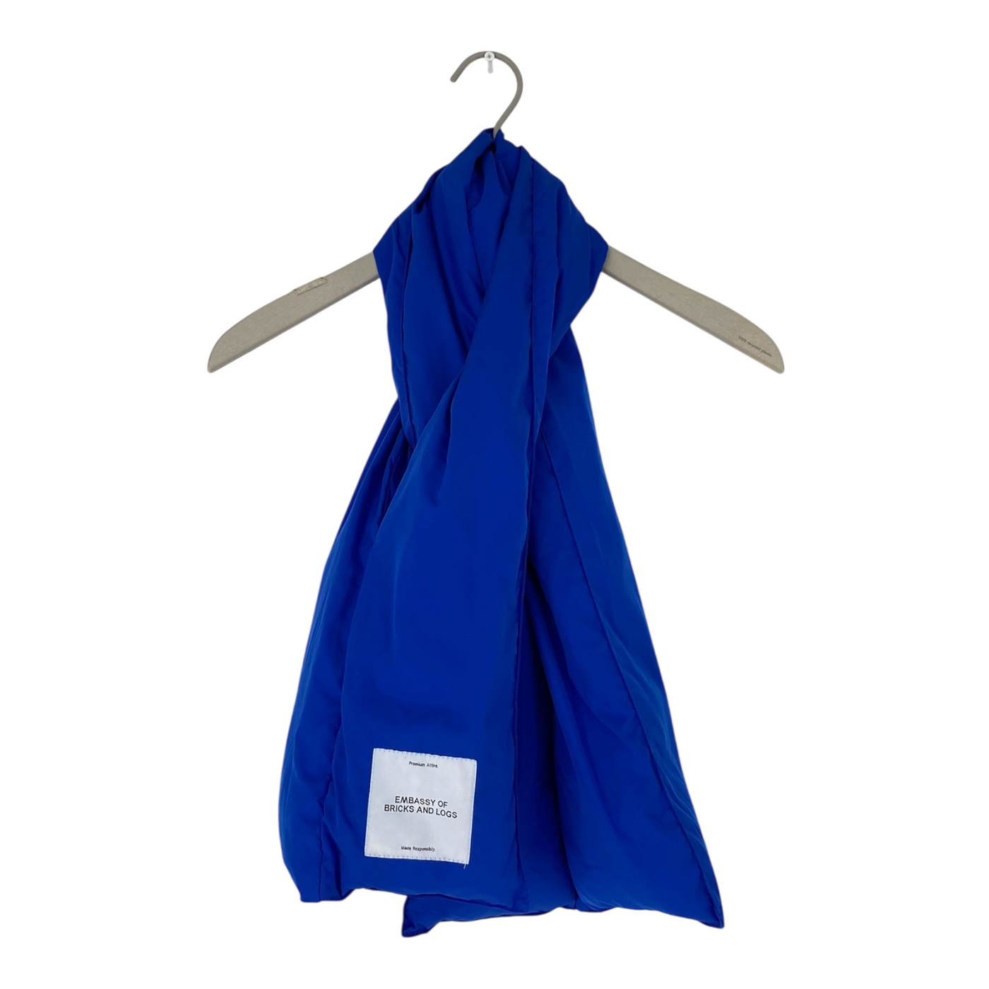 Embassy of Bricks and Logs hervey puffer scarf, blue | onesize