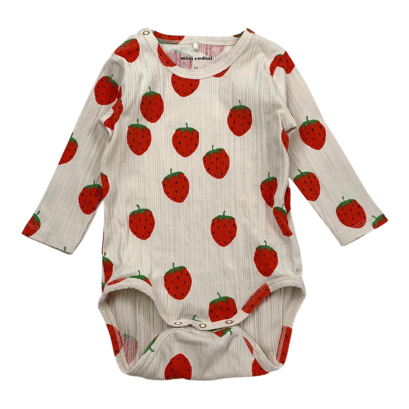 Mini Rodini rib body, strawberry | 74cm