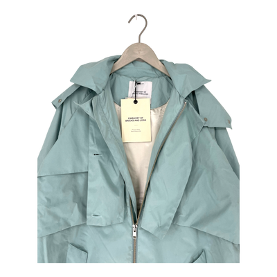 Embassy of Bricks and Logs kalmar trench coat, sky blue | woman S