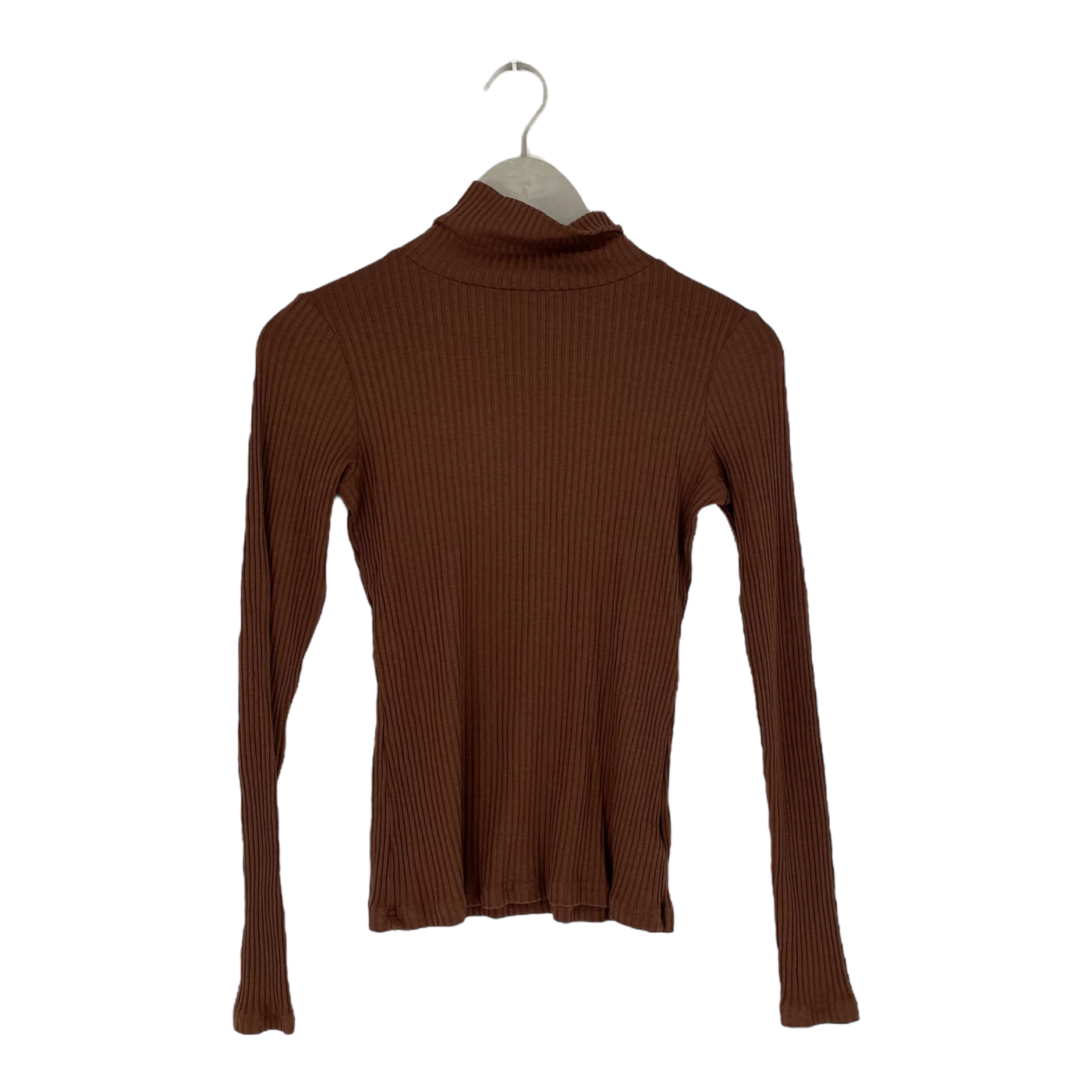 Riva Clothing turtleneck rib shirt, brown | woman XS
