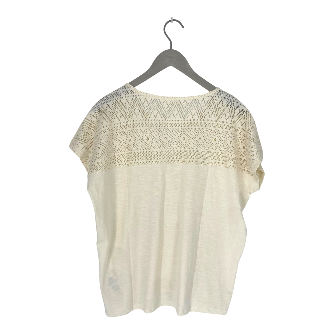 Tranquillo lace t-shirt, cream | woman XL
