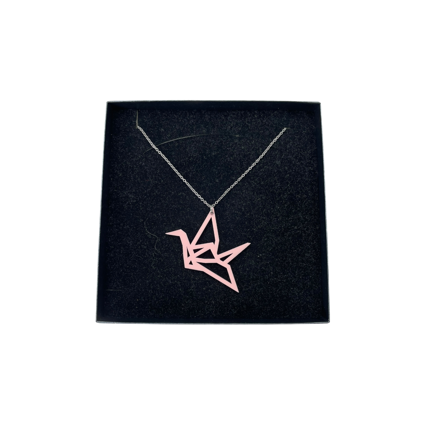 Yo Zen origami swan necklace, pink