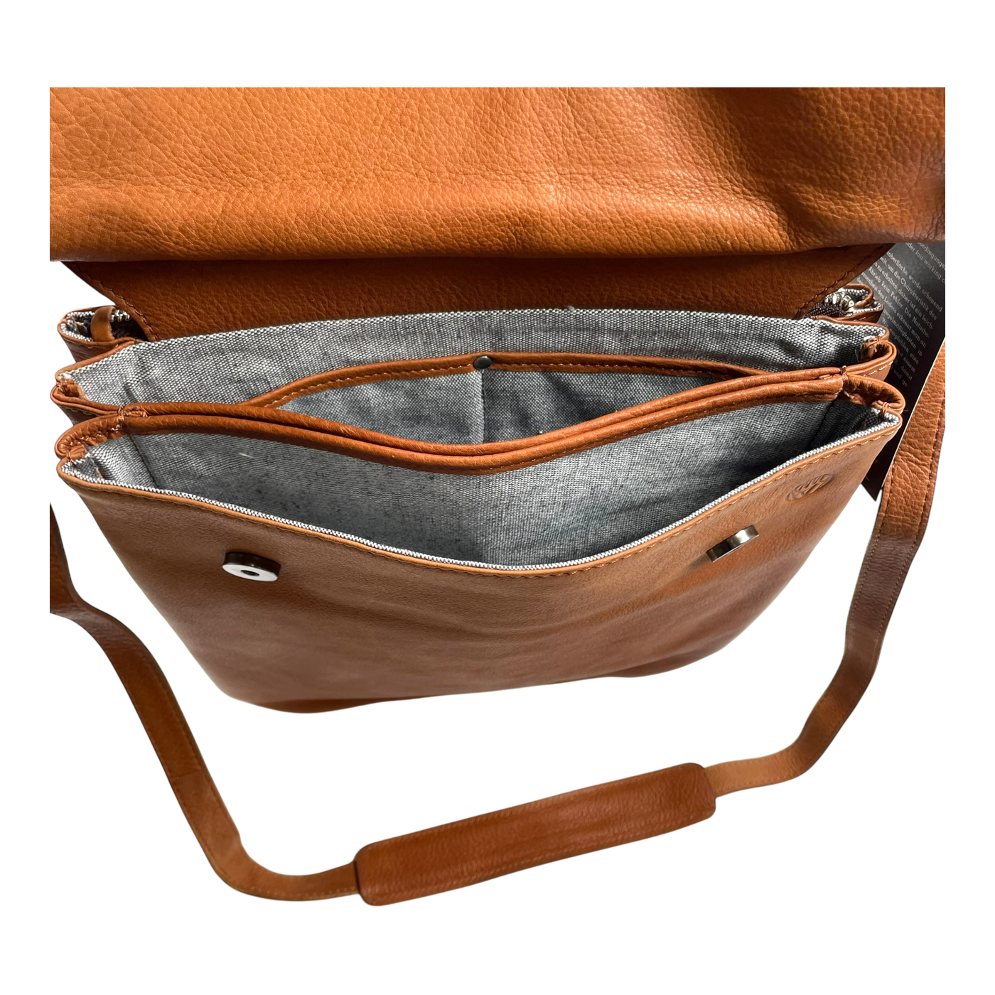 Harold's Bags charcoal smooth backpack, cognac