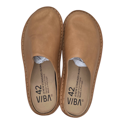 VIBAe Roma leather slippers, fawn tan | 42