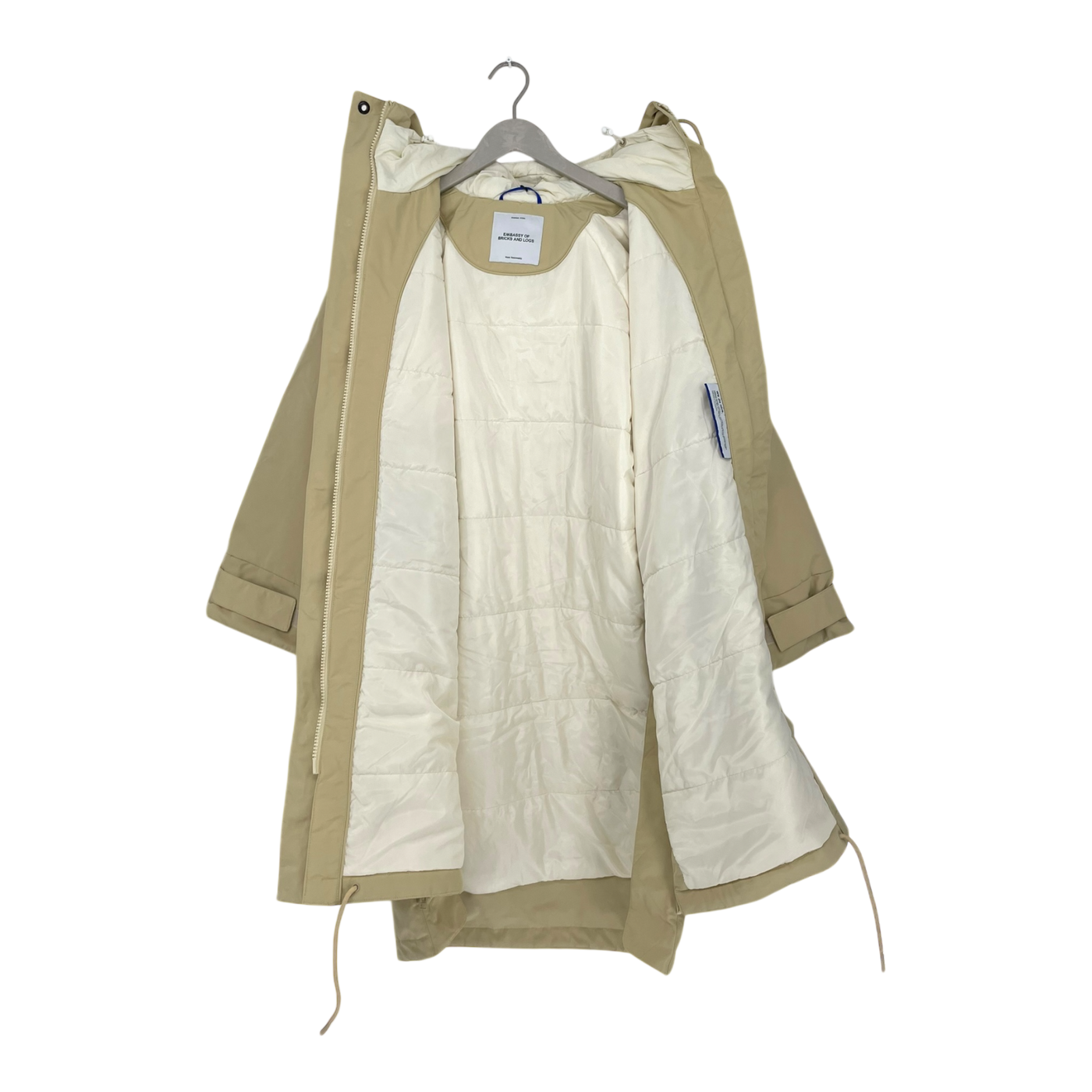 Embassy of Bricks and Logs montebello coat, sand | unisex XS