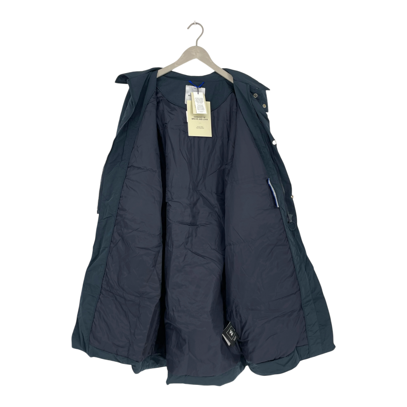 Embassy of Bricks and Logs soho puffer jacket, dark navy | unisex L