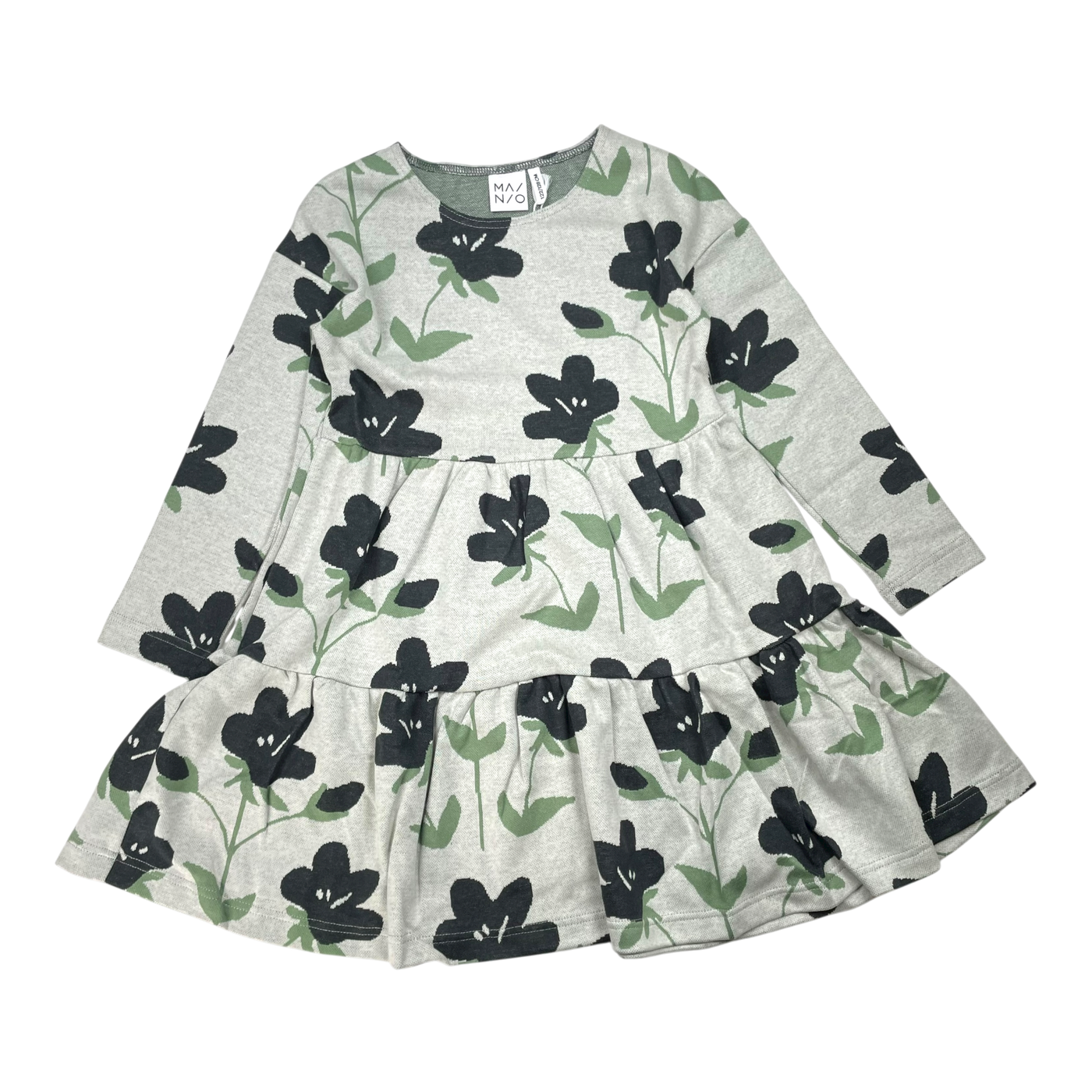 Mainio jacquard dress, flowers | 122/128cm