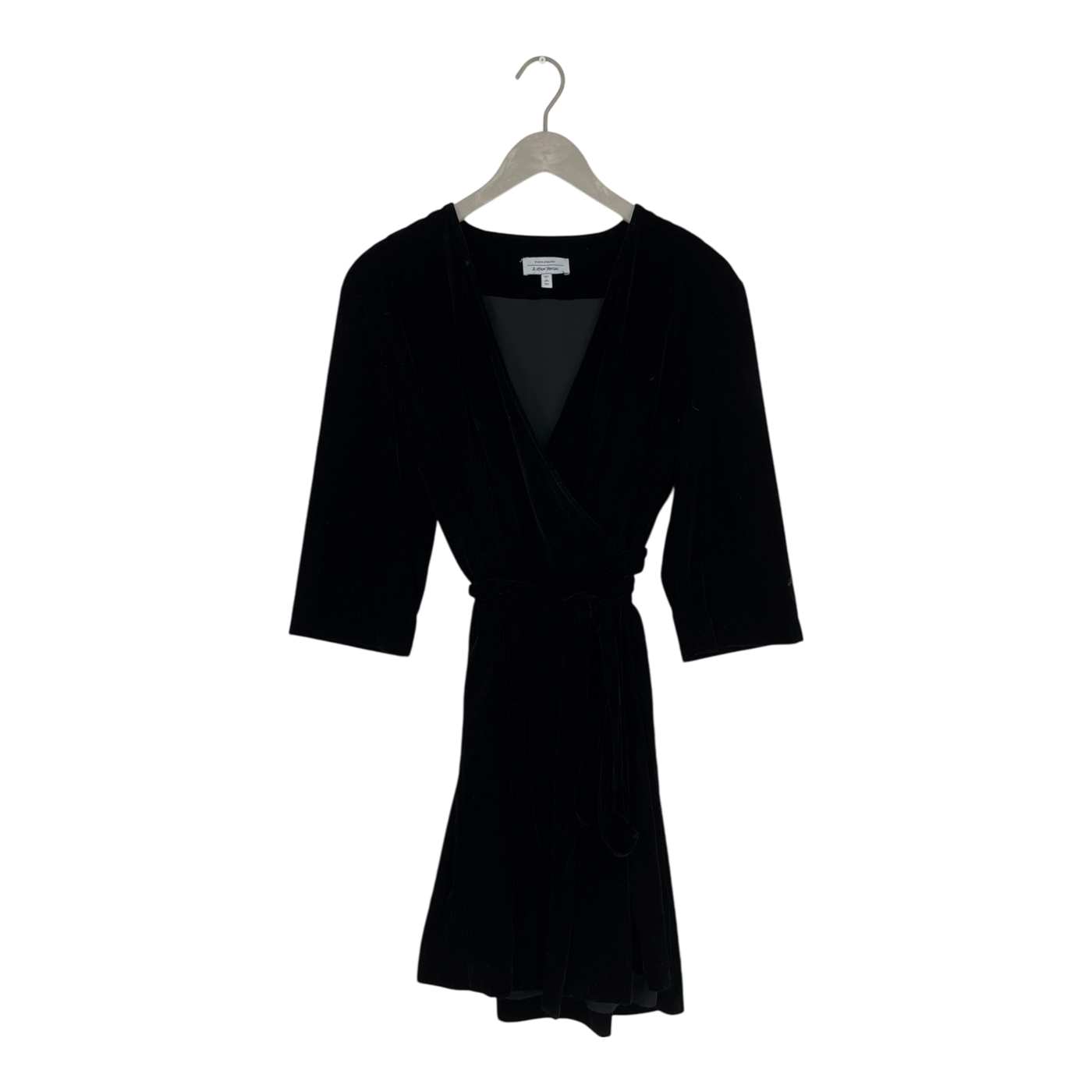 & Other Stories velvet wrap dress, black | woman 34