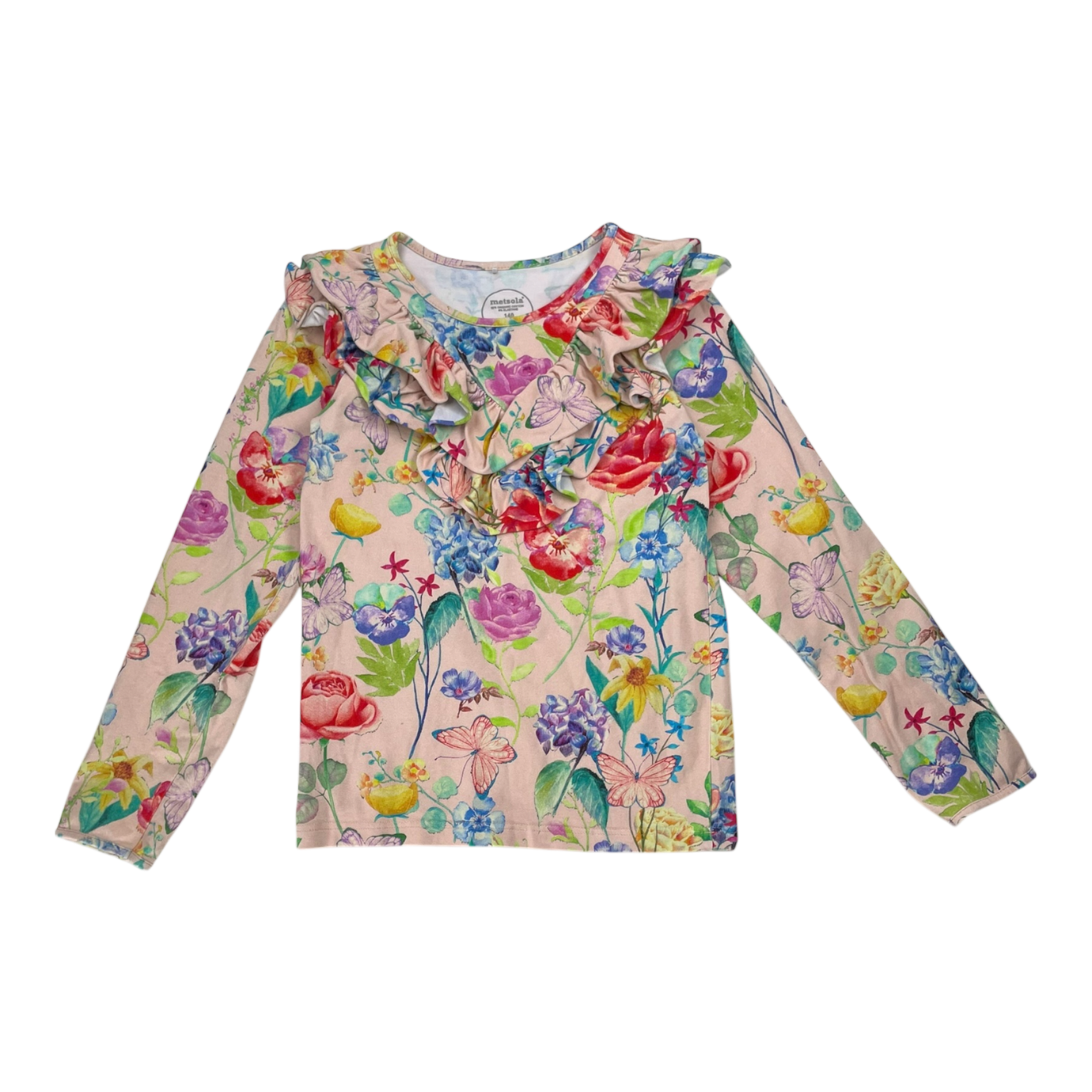 Metsola frilla shirt, flowers | 140cm