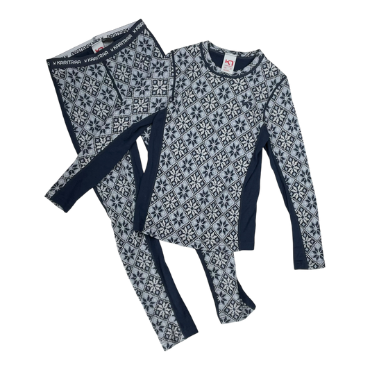 Kari Traa merino baselayer set, blue | 128cm