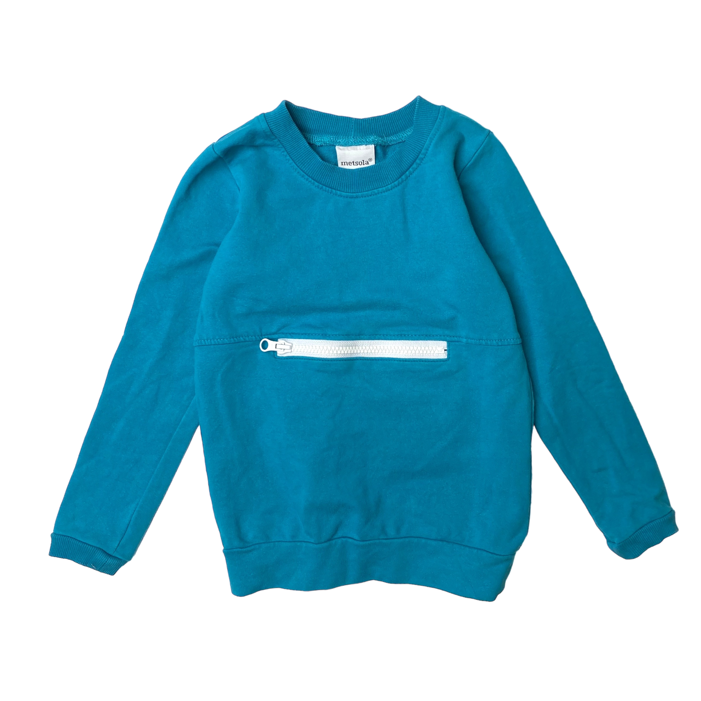 Metsola zipper sweatshirt, teal | 110/116cm