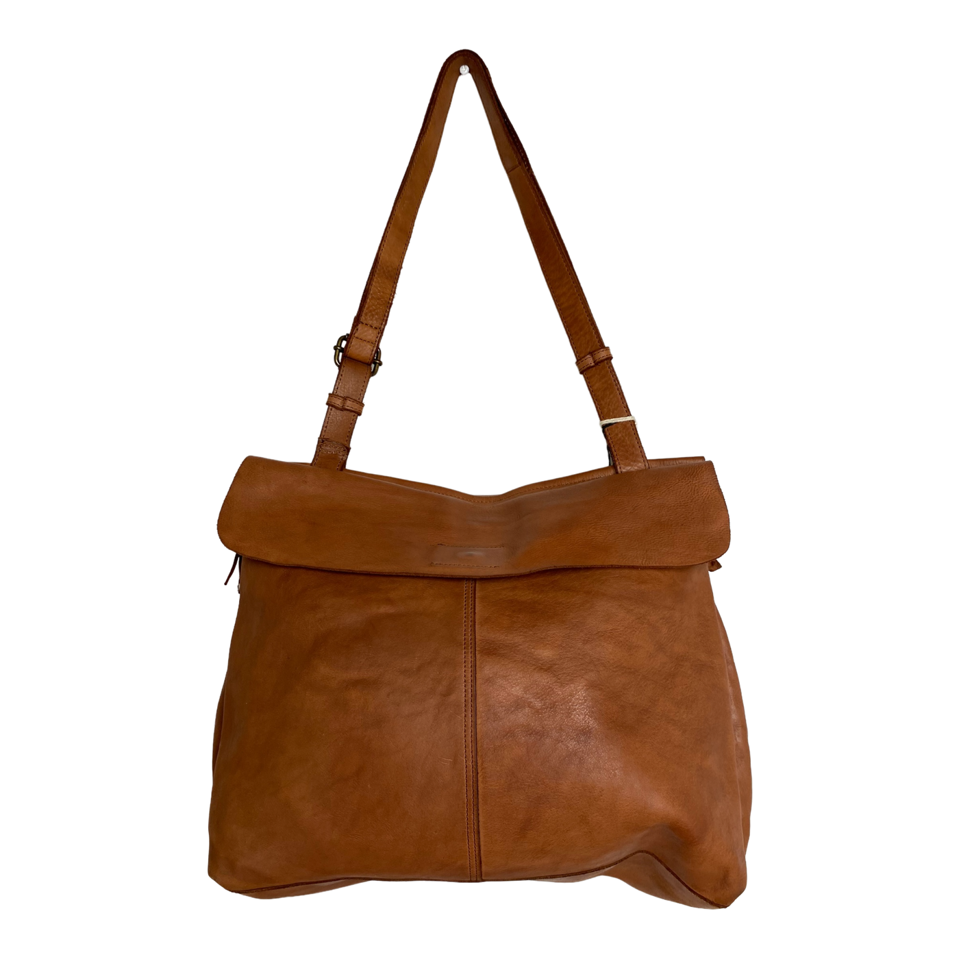 Harold's Bags leather submarine shoulderbag flap L, cognac