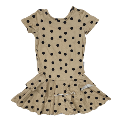 Gugguu frill polka dress, beige | 122cm