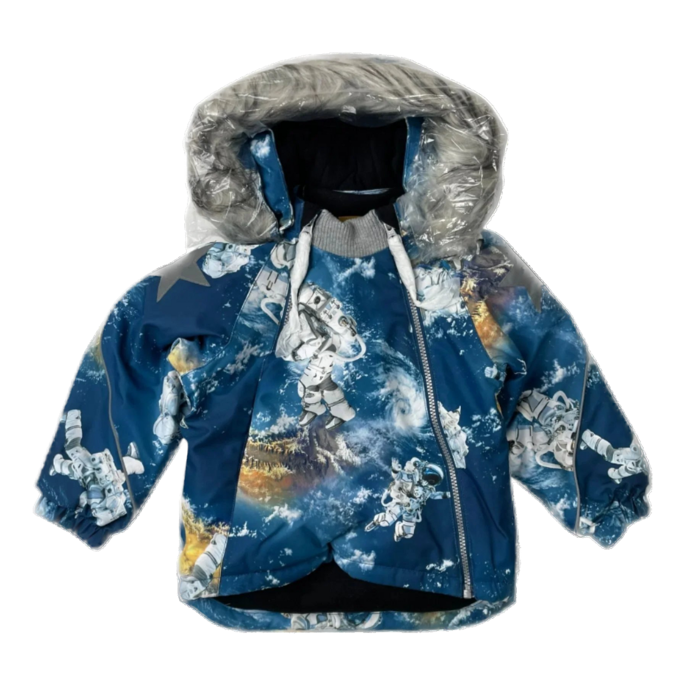 Molo hopla fur winter jacket, astronauts | 98cm