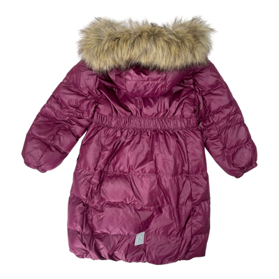 Reima satu down winter jacket, burgundy | 104cm