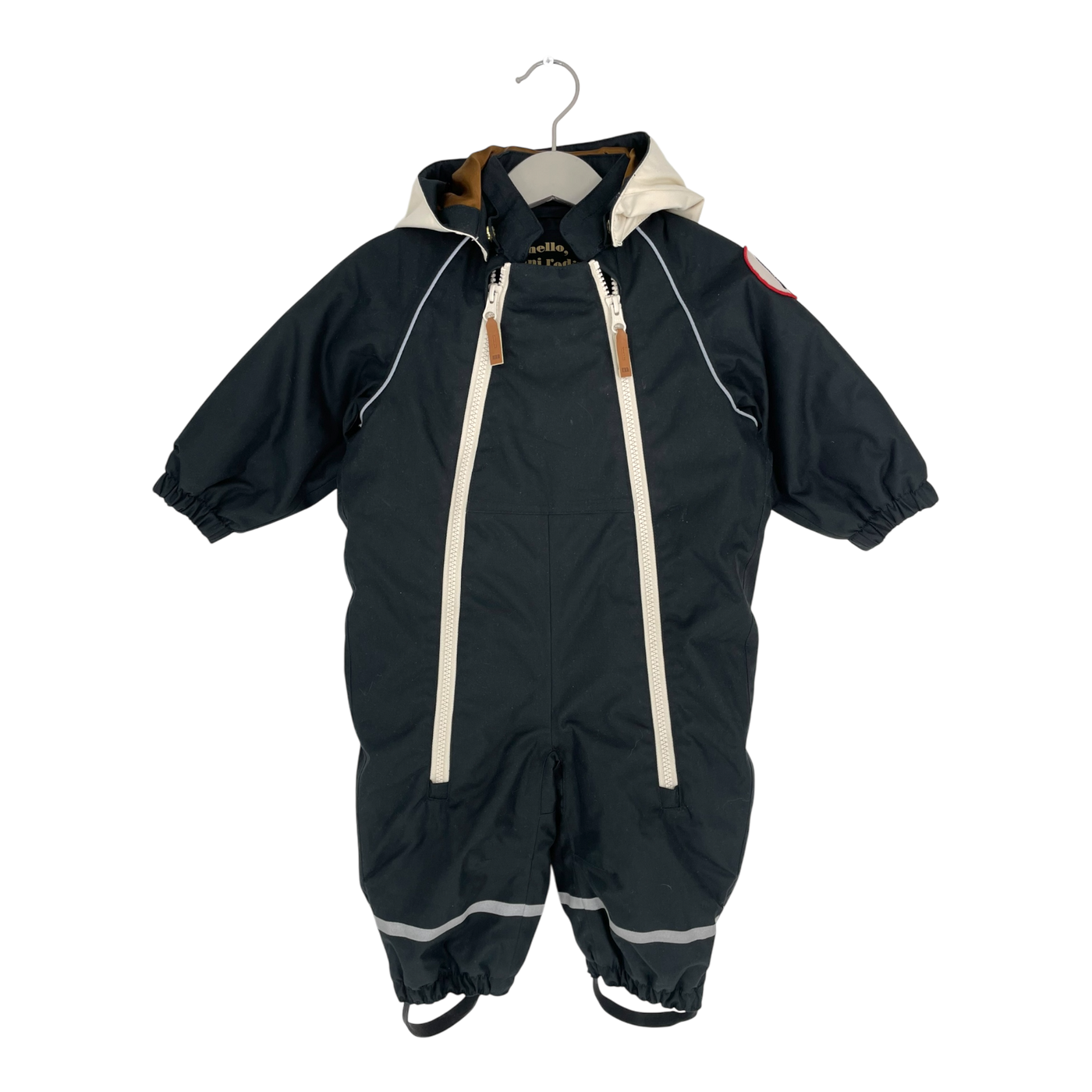 Mini Rodini alaska panda winter overall, black | 74cm