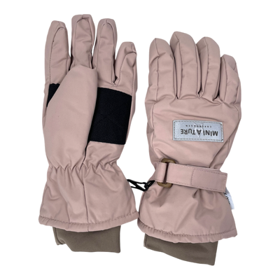Mini A Ture winter gloves, light rose | 8-10y