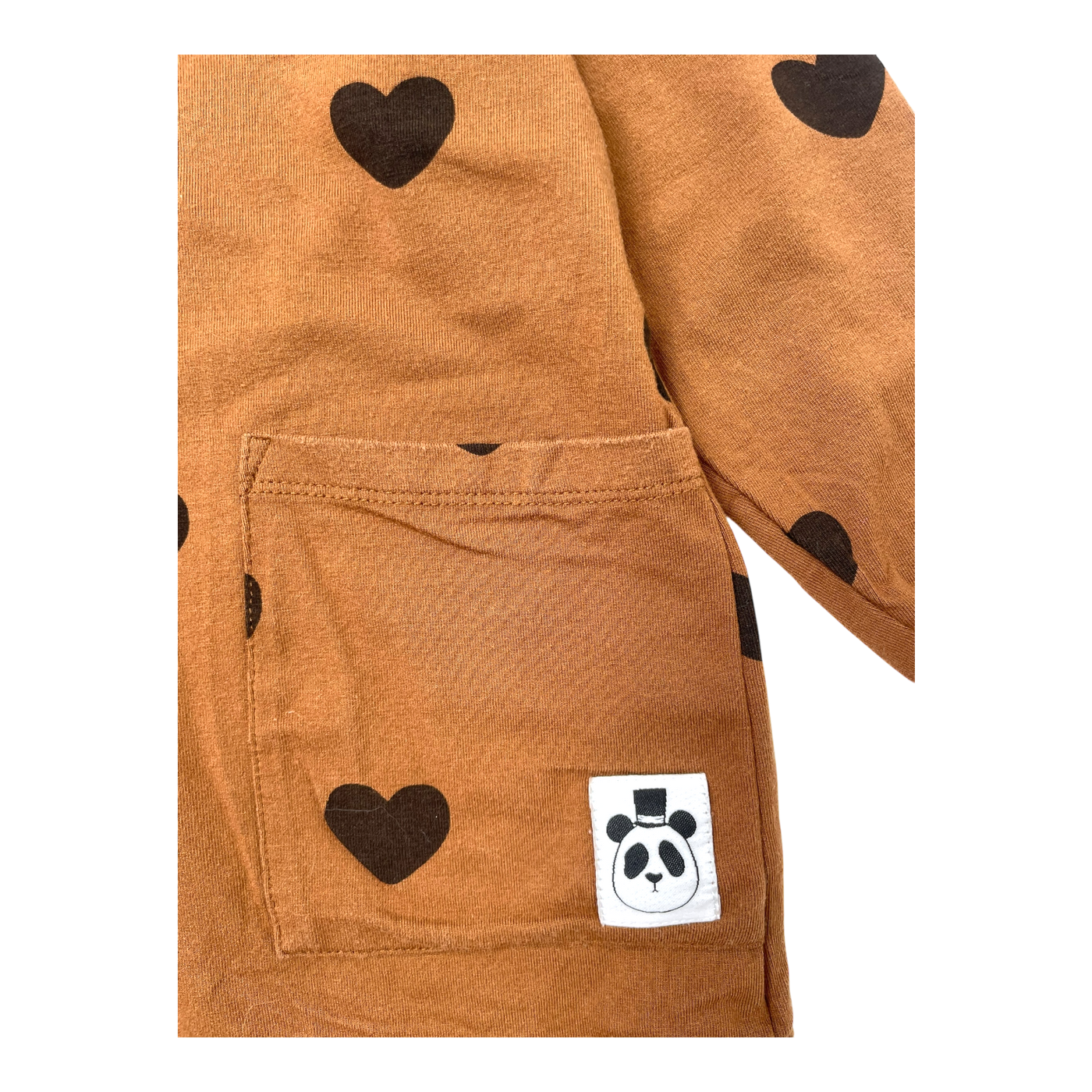 Mini Rodini dress, brown hearts | 104/110cm