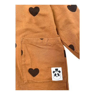 Mini Rodini dress, brown hearts | 104/110cm