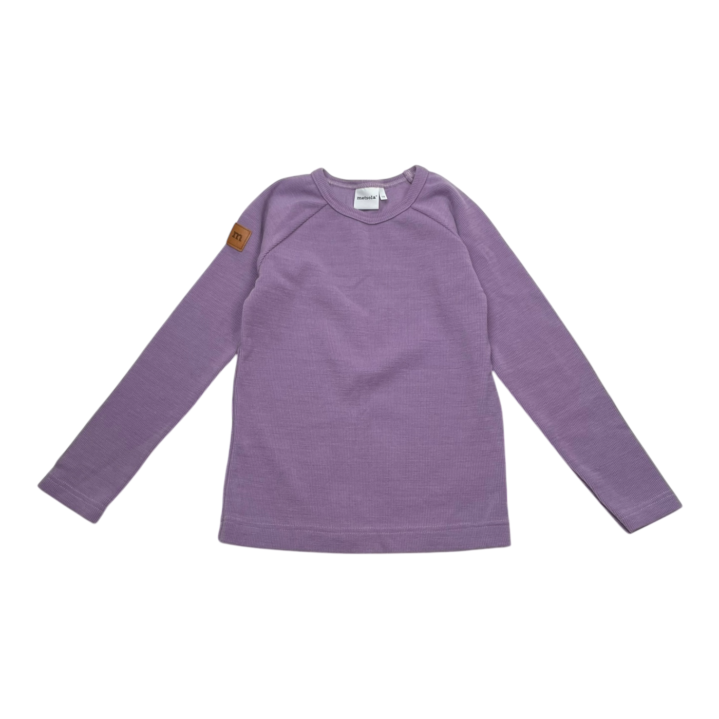 Metsola rib wool shirt, purple | 110cm