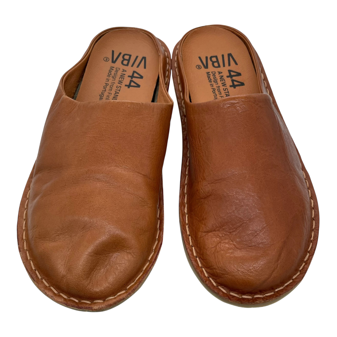 VIBAe Roma leather slippers, cognac brown | 44