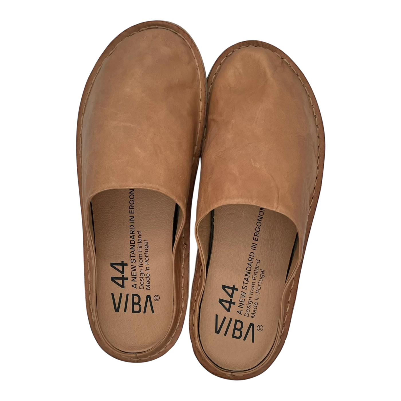 VIBAe Roma leather slippers, fawn tan | 44