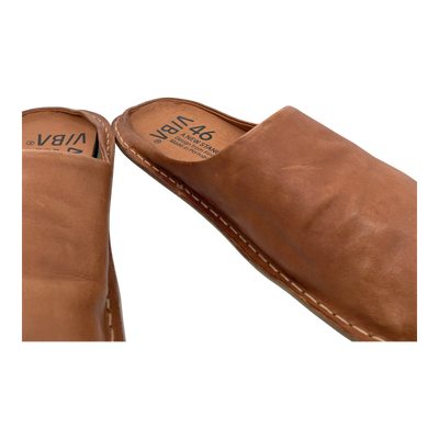 VIBAe Roma leather slippers, cognac brown | 46