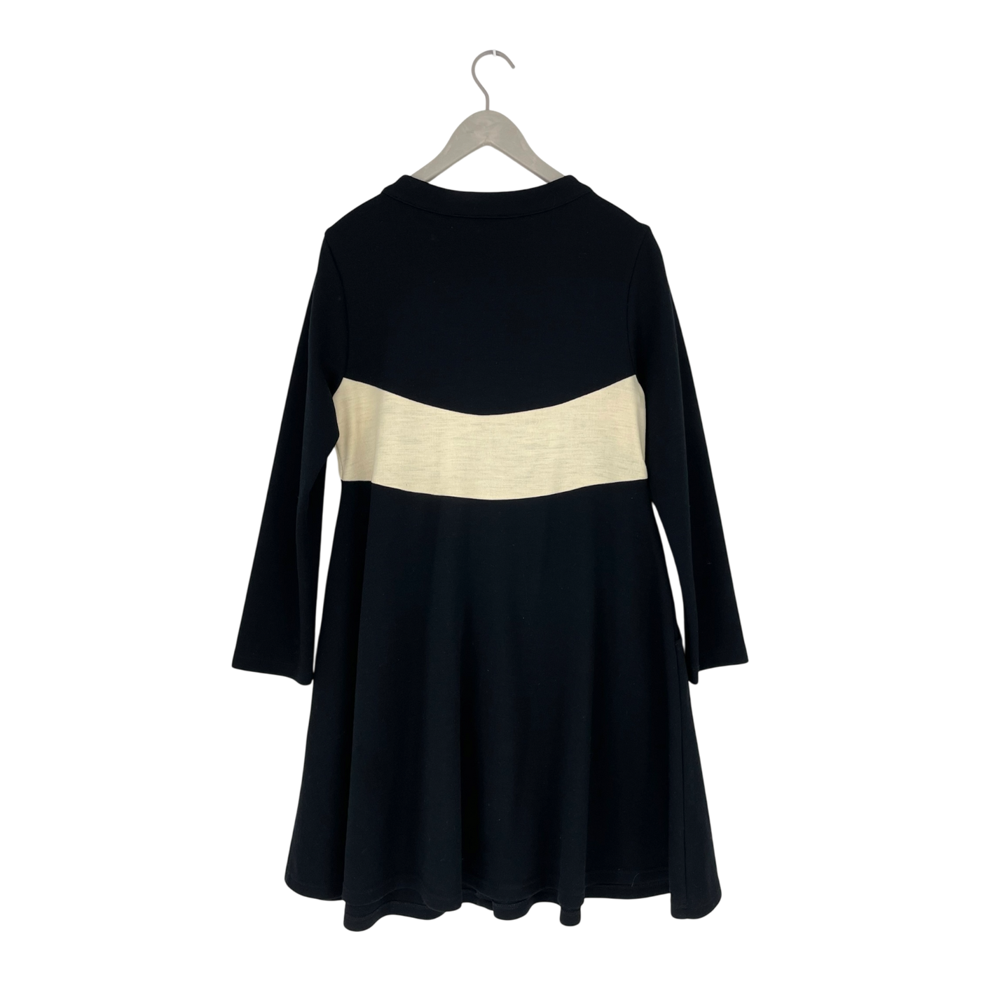 Marimekko ritva falla wool dress, black and cream | woman L