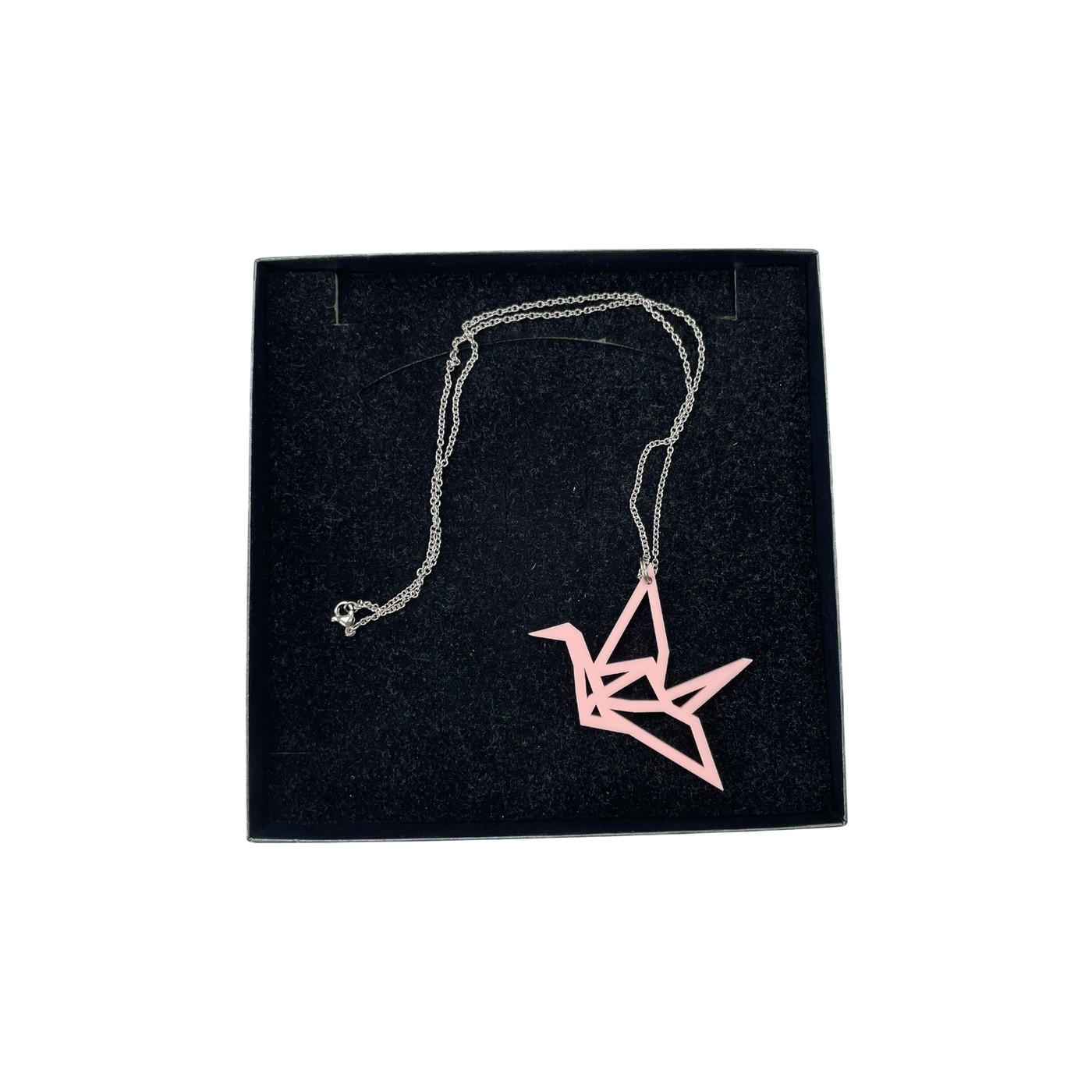 Yo Zen origami swan necklace, pink