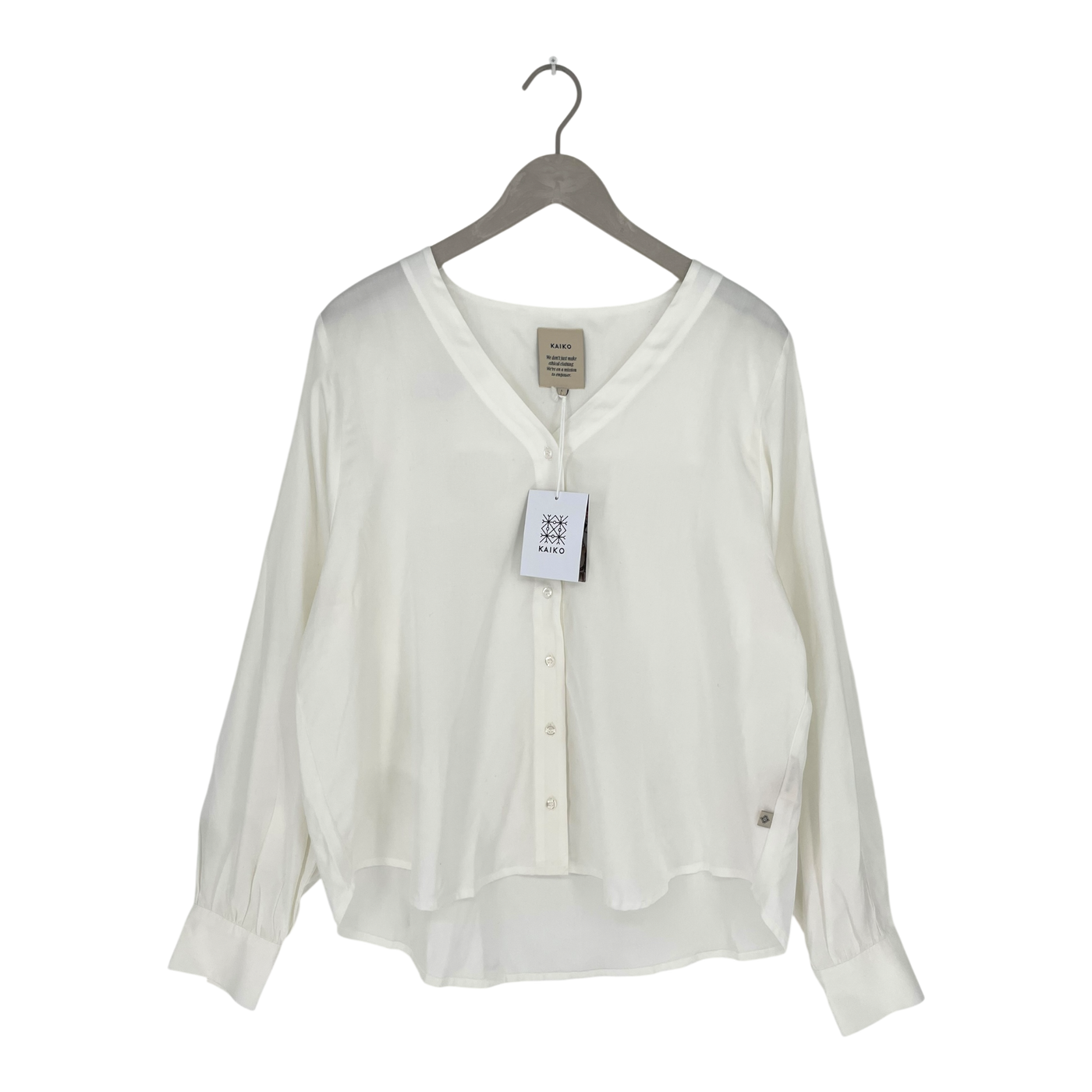 Kaiko v-neck button blouse, white | woman L