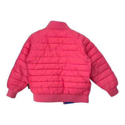 Mini Rodini reversible insulator jacket, pink hearts | 104/110cm