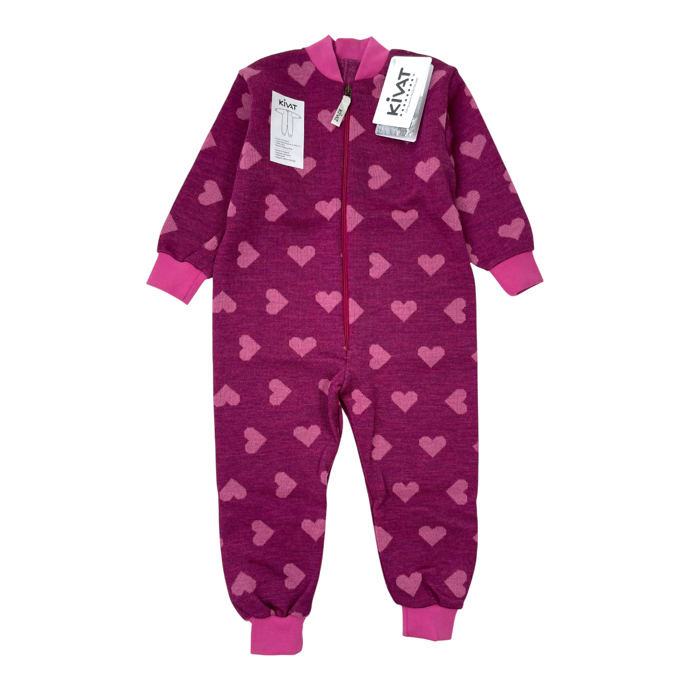 Kivat wool overall, hearts | 100cm