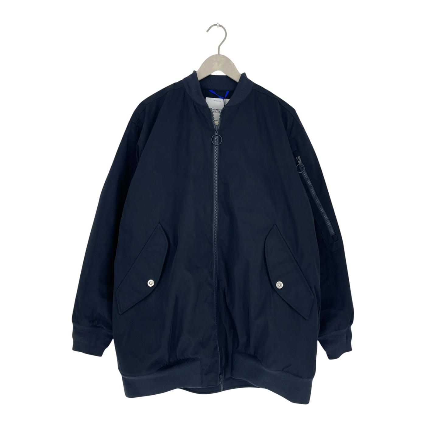 Embassy of Bricks and Logs nora bomber jacket, navy blue | unisex S
